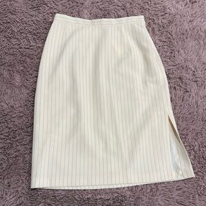BCBG Maxazria Collection 1990s Cream Pinstripe Pencil Skirt